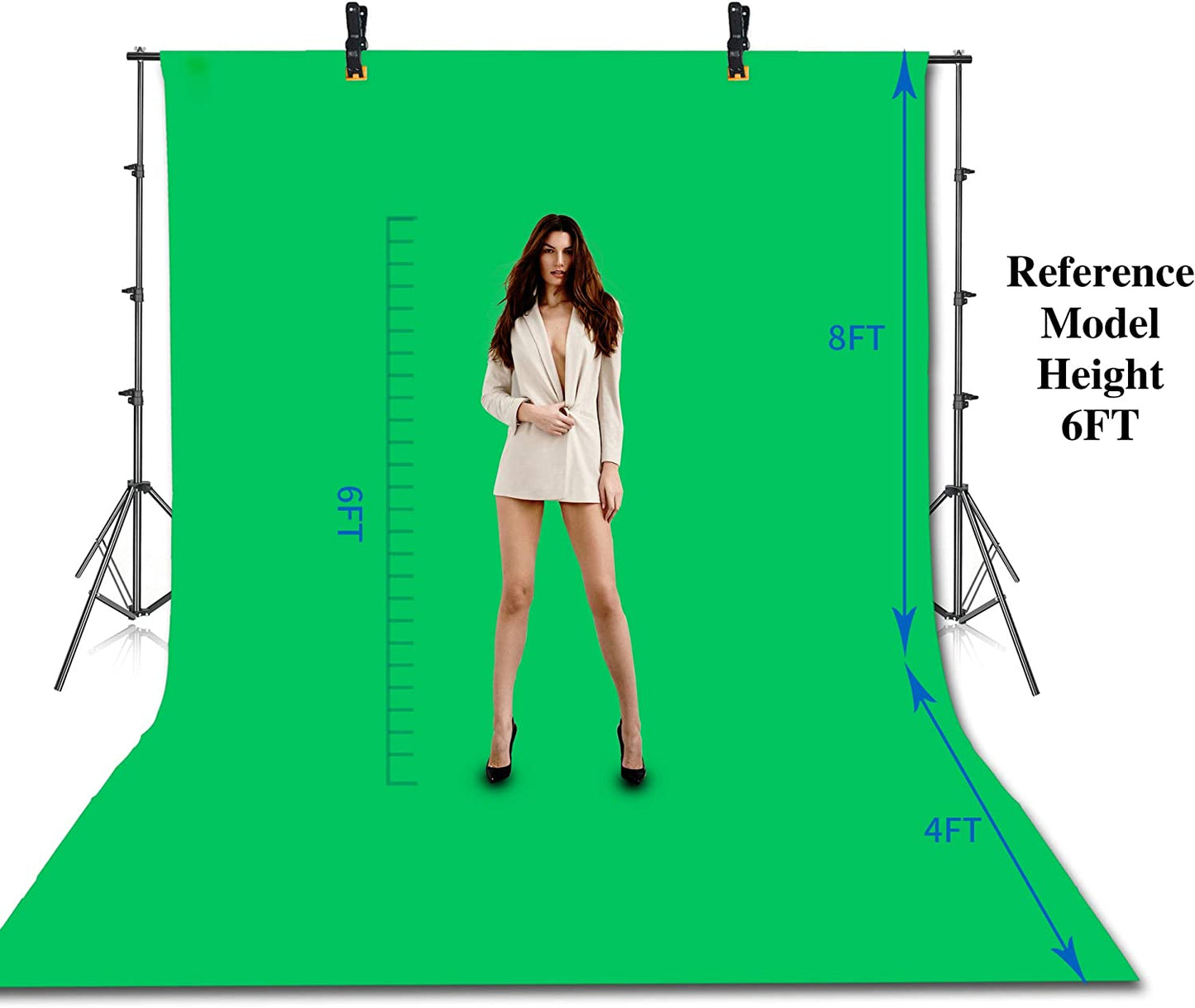 Profetional Green Screen Set - (8.5 X 10 Feet - 2.5 X 3M)