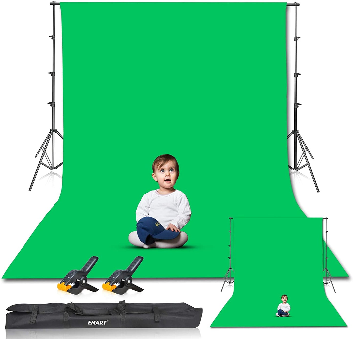 Profetional Green Screen Set - (8.5 X 10 Feet - 2.5 X 3M)