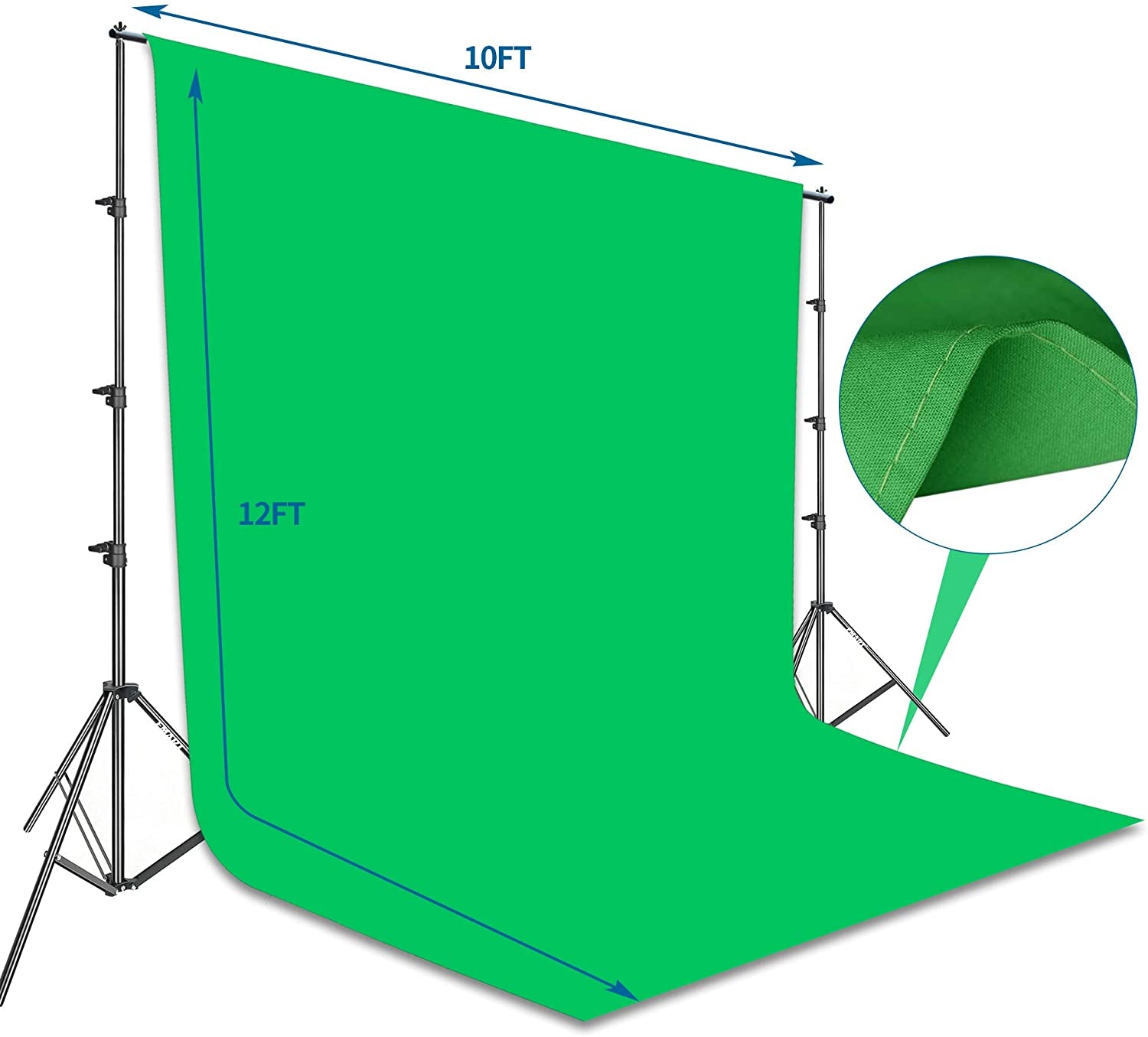 Profetional Green Screen Set - (8.5 X 10 Feet  - 2.5 X 3M)